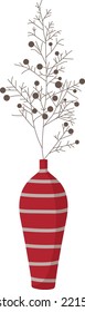 Botany branch in high vase. Home interior decoration