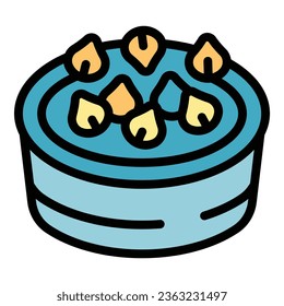 Botany buckwheat icon outline vector. Flower plant. Cereal field color flat