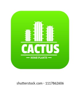 Botany cactus icon green vector isolated on white background