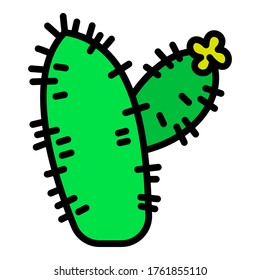 Botany cactus icon. Outline botany cactus vector icon for web design isolated on white background