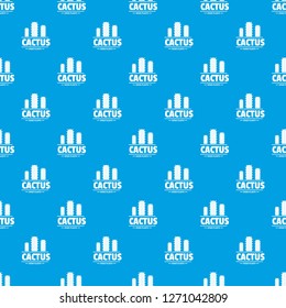 Botany cactus pattern vector seamless blue repeat for any use