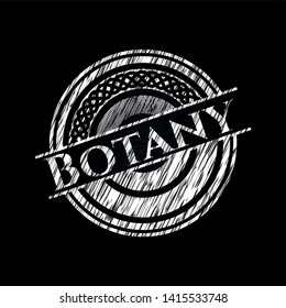 Botany chalk emblem. Vector Illustration. Detailed.