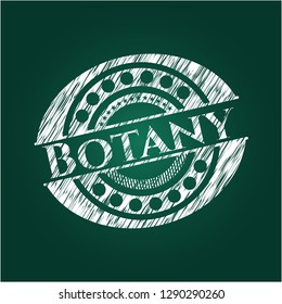 Botany chalkboard emblem written on a blackboard
