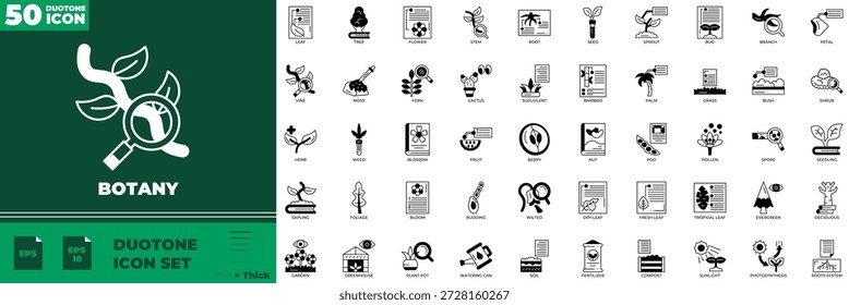 Botanische Duotone Editierbare Icons