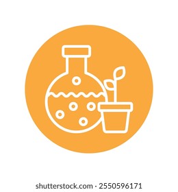 Botanik Experiment Vektorkreis Umrisssymbol . EPS 10-Datei