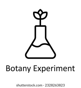 Ilustración de diseño de iconos del contorno del vector del experimento botánico. Símbolo de educación sobre archivo EPS 10 de fondo blanco