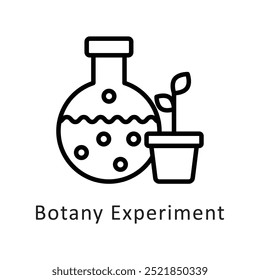 Botany Experiment vetor outline Ilustração de estilo de ícone. Símbolo no plano de fundo branco EPS 10 Arquivo