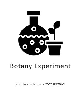 Botany Experiment vetor ícone sólido ilustração estilo. Símbolo no plano de fundo branco EPS 10 Arquivo