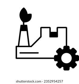 Icono de vector de fábrica de botánica que puede fácilmente modificar o editar

