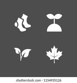 botany icon. 4 botany set with leaf, tree and cotton vector icons for web and mobile app