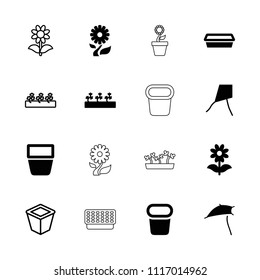 Botany icon. collection of 16 botany filled and outline icons such as dandelion, pot for plants, flower, sprout plants. editable botany icons for web and mobile.