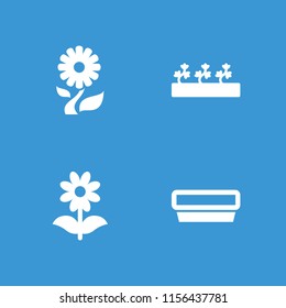 Botany icon. collection of 4 botany filled icons such as flower, sprout plants. editable botany icons for web and mobile.
