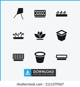Botany icon. collection of 9 botany filled icons such as dandelion, pot for plants, flower. editable botany icons for web and mobile.