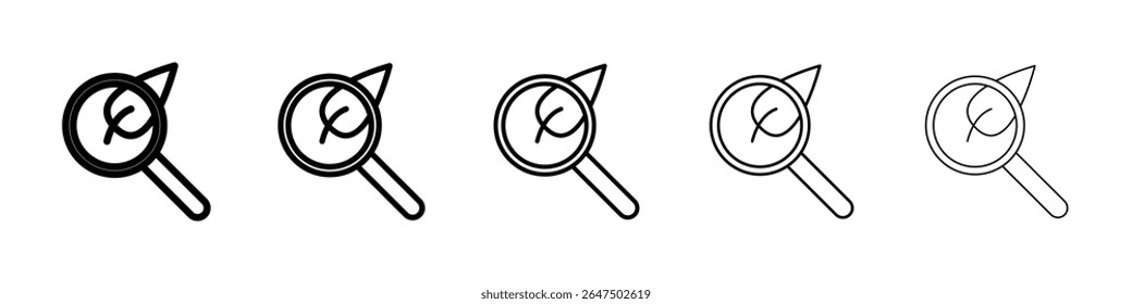 Ícone de botânica gráfico definido. estilo de linha de traçado moderno