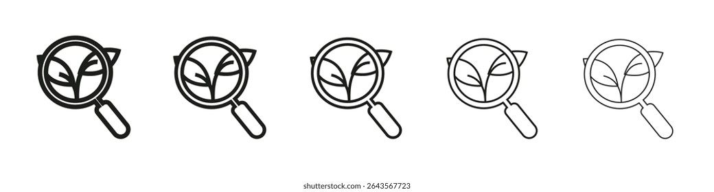 Botany icon vector outline set illustration sign