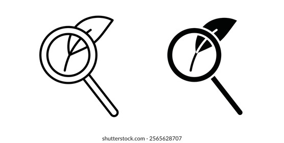 Botany icons in black and white colors