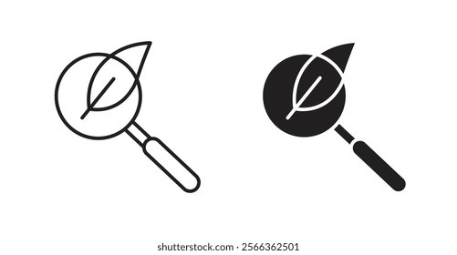 Botany icons in line stroke and flat versions