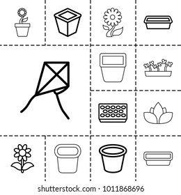Botany icons. set of 13 editable outline botany icons such as dandelion, pot for plants, flower, flower pot