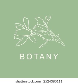 Logotipo da Botânica Floral Art Emblem Flower Shop. Elemento de Contorno de Design de Casamento. Ilustração de Vetor, Estilo Vintage