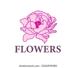 Logotipo da Botânica Floral Art Emblem Flower Shop. Elemento de Contorno de Design de Casamento. Ilustração de Vetor, Estilo Vintage