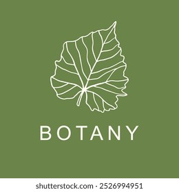 Logotipo de Botânica Floral Art Emblem Line Leaf. Elemento de Contorno de Design de Casamento. Ilustração de Vetor, Estilo Vintage