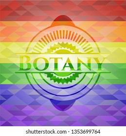 Botany on mosaic background with the colors of the LGBT flag