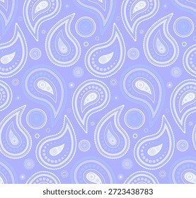 Botany paisley no chique de padrão sem costura. Pinte tapete com contorno étnico. Desenho étnico e costume tropical. Frio na moda com cores orientais.
