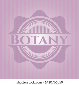 Botany realistic pink emblem. Vector Illustration. Detailed.