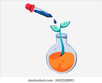 botany research design with modern illustration concept style for badge farm agriculture sticker illustration