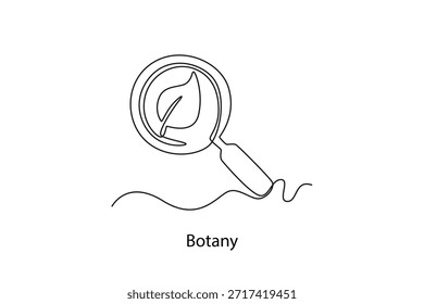 Botany. School Subject concept. Single line draw design. Vector graphic illustration