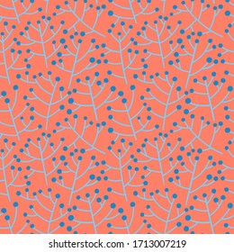 Botany seamless pattern. Ideal for background, wallpaper, textile, backdrop, wrapping paper. Pattern design.