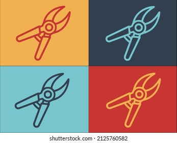Botany Shears Logo Template, Simple Flat Icon of botany,plant,garden