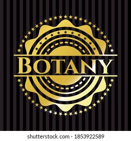 Emblema brillante de Botánica. Ilustración vectorial. Detallado. 