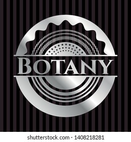 Botany silvery shiny badge. Vector Illustration. Mosaic.