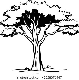 Botany tree with cute cartoon