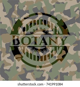 Botany written on a camouflage texture