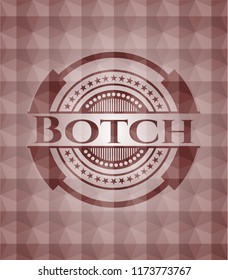 Botch red seamless geometric badge.
