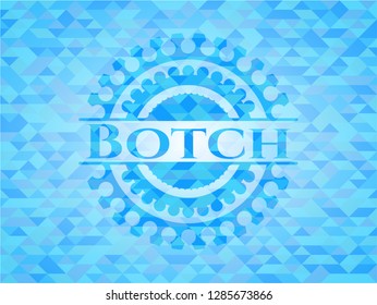 Botch sky blue emblem. Mosaic background