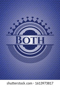 Both emblem with denim texture. Vector Illustration. Detailed.