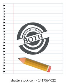 Both emblem draw with pencil effect. Vector Illustration. Detailed.