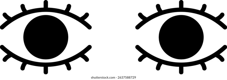 Both Eyes Isolated Vector Illustration