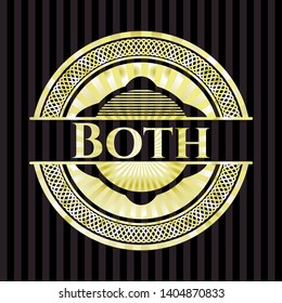 Both gold emblem or badge. Vector Illustration. Detailed.