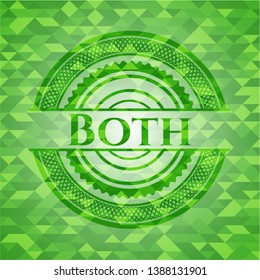 Both green emblem. Mosaic background. Vector Illustration. Detailed.