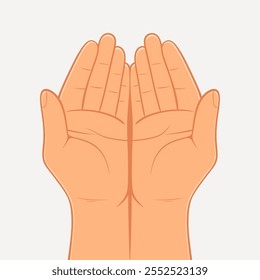Both Hands Are Asking Isolated Vector