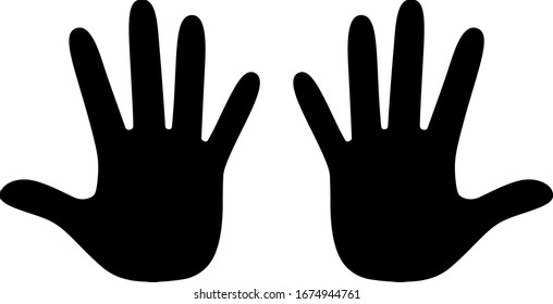 Conjunto de iconos de ambas manos (blanco y negro)