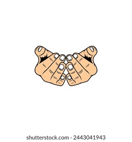 both hands look up in prayer muslim vector illustration