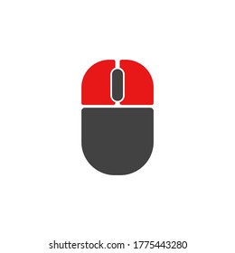 Both mouse button click. Active button double click demonstration isolated illustration