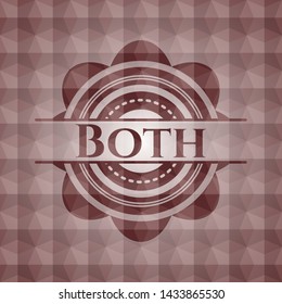 Both red emblem or badge with abstract geometric pattern background. Seamless.