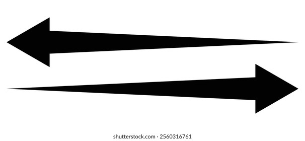 Both side arrow icon. Data transfer arrows icon vector.  Right and left pointer arrow. Exchange arrow icon. Isolated on white background. Vector illustration.