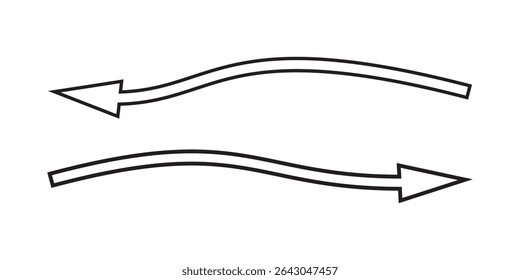  Both side black arrow vector single icon. Right arrow icon vector isolated on white background, Black arrow icon on white background.